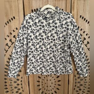 Vintage Basic Editions Floral Turtleneck